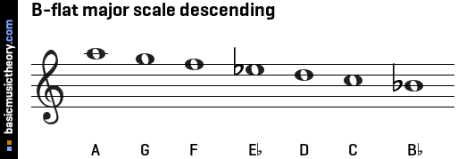 select the notes that create a b flat major scale
